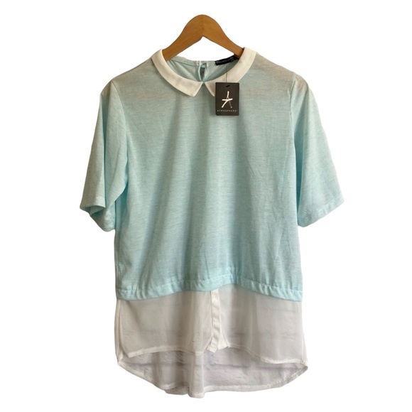 Atmosphere Tops - 💜4/20 ATMOSPHERE Peter Pan Collar Mock Layer Top